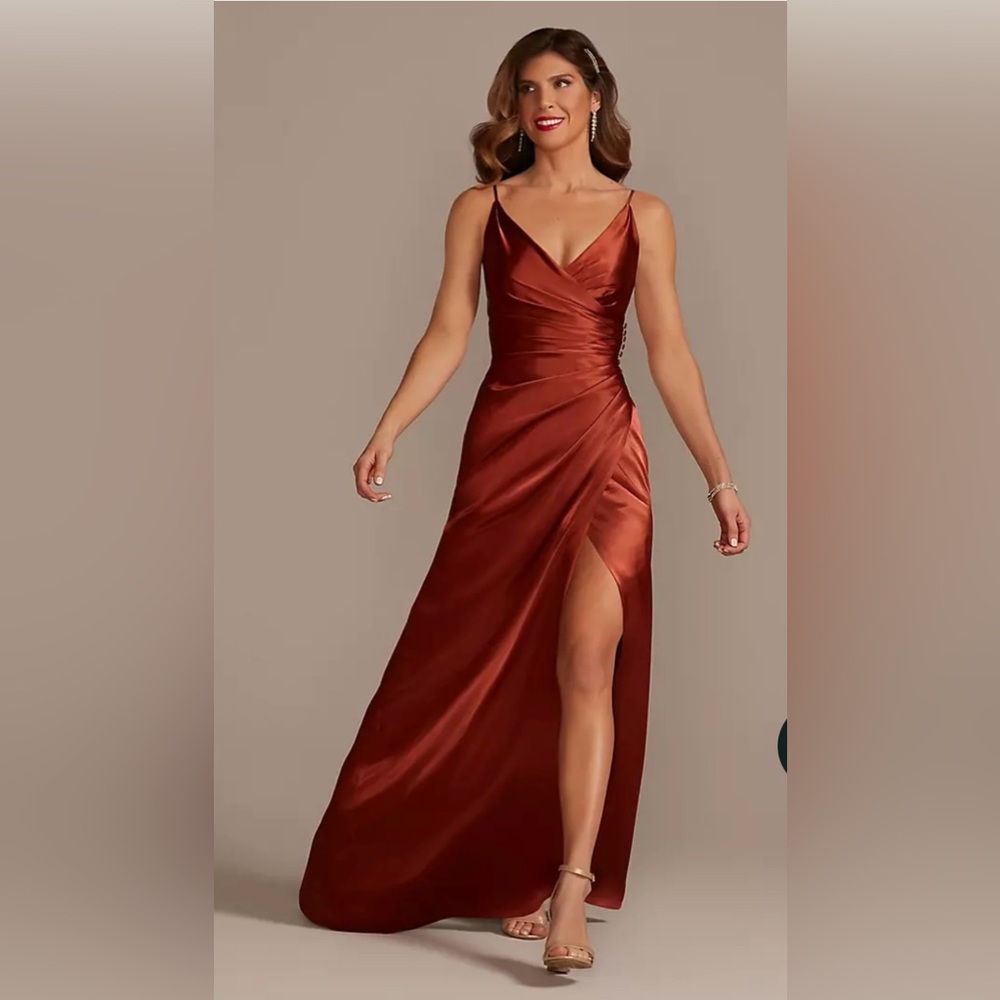 Charmeuse Draped Strappy Bridesmaids Dress